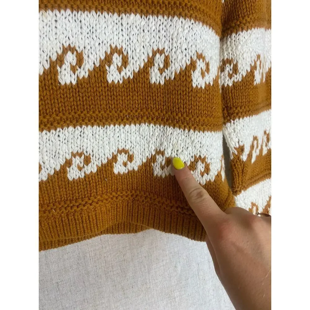 Lou & Grey Waverunner Brown / Cream Knit Sweater Size S NWT - Picture 7 of 8